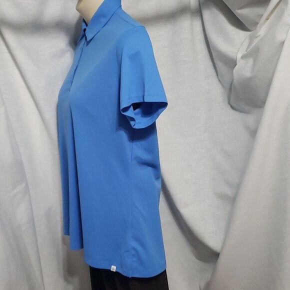 Lady Hagen. NWT. Blue, 4 Button Shirt; Short Sleeve; Point Collar. SZ XL - Picture 5 of 15